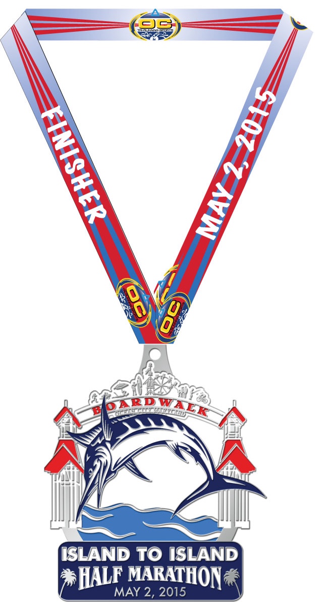 2015 Half Marathon Medal with lanyard